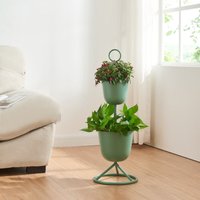 [en.casa] - Blumenständer Alphen 2 Töpfe 76,5x26cm Grün von [EN.CASA]