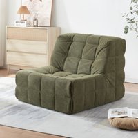 [en.casa] - Bodensessel Koskyvn 75x90x100 cm Textil Grün von [EN.CASA]
