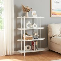 Bücherregal Øvre 108x80x30 cm 4 Ablagen Weiß [en.casa] von [EN.CASA]