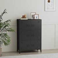 [en.casa] - Büroschrank Hamina 113x80x40cm Schwarz Schwarz von [EN.CASA]