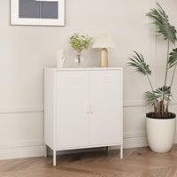 [en.casa] - Büroschrank Pyhäranta Metall Weiß, matt von [EN.CASA]