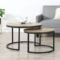 Couchtisch Christchurch 2er Set Holzfarben/Schwarz [en.casa] von [EN.CASA]