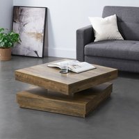 Couchtisch Florenz 76x76x38 cm Drehbar mit Ablage Holzfarben en.casa von [EN.CASA]