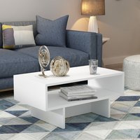 [en.casa] - Couchtisch Mjölby 36.4x80x45 cm Weiß von [EN.CASA]