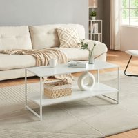 Couchtisch Ruokolahti mit Ablage 102x43x46cm Weiß [en.casa] von [EN.CASA]