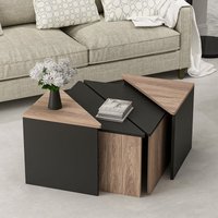 [en.casa] - Couchtisch-Set Frederikshavn 4 tlg. Eicheoptik / Schwarz von [EN.CASA]