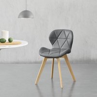 [en.casa] - Esszimmerstuhl Älmhult 4-er Set 81x57 cm Kunstleder Grau en.casa von [EN.CASA]