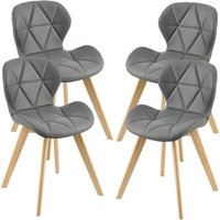 Esszimmerstuhl Älmhult 4-er Set 78x47x52 cm Kunstleder Grau [en.casa] von [EN.CASA]