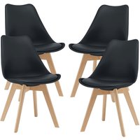 [en.casa] - Esszimmerstuhl Fläten 4er Set Kunstleder Schwarz von [EN.CASA]