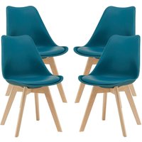 [en.casa] - Esszimmerstuhl Fläten 4er Set Kunstleder Türkis von [EN.CASA]