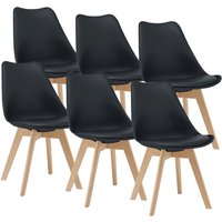 [en.casa] - Esszimmerstuhl Fläten 6er Set Kunstleder Schwarz von [EN.CASA]