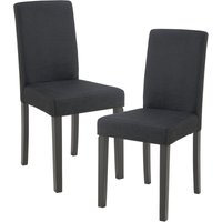 Esszimmerstuhl Hamburg 2er Set Textil Schwarz [en.casa] von [EN.CASA]
