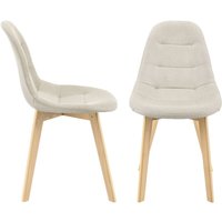 [en.casa] - Esszimmerstuhl Kopparberg 2er-Set Beige en.casa von [EN.CASA]