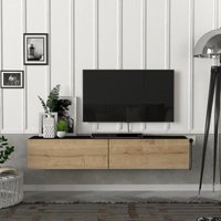 [en.casa] - Fernsehschrank Toivakka 135x31x25cm Schwarz / Eiche von [EN.CASA]