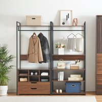 [en.casa] - Garderobenständer 2er Set Larem 2 Schubladen 6 Fächer von [EN.CASA]