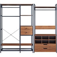 [en.casa] - Garderobenständer 2er Set Larem 4 Schubladen 6 Fächer von [EN.CASA]