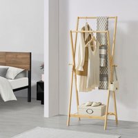 [en.casa] - Garderobenständer Keitele 150 x 60 x 42 cm Bambus Natur von [EN.CASA]