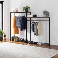 [en.casa] - Garderobenständer Skestbyena aus zwei Elementen 170x240x40 cm Schwarz/Walnussoptik von [EN.CASA]