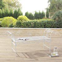 Gartenbank Cossila 70x147x46 cm Weiß en.casa von [EN.CASA]