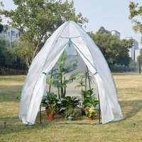 [en.casa] - Gewächshaus Hunze 200x240cm Weiß von [EN.CASA]