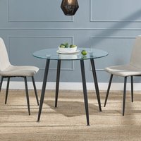 [en.casa] - Glastisch Humppila 80x75 cm Schwarz von [EN.CASA]