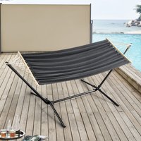 Hängematte Surte mit Gestell 200x100 cm Dunkelgrau [en.casa] von [EN.CASA]