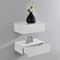 Wandregal Oslo 2er Set 46x30x15cm Weiß matt [en.casa] von [EN.CASA]