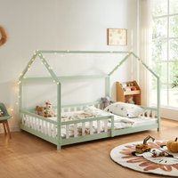 [en.casa] - Hausbett Hesel mit Rausfallschutz 140x200cm Mintgrün von [EN.CASA]