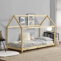 Kinderbett Netstal 90x200 cm Kiefernholz Holzfarben Natur [en.casa] von [EN.CASA]
