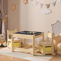 Kindertisch mit 2 Stühlen Irixoa mit Boxen Natur [en.casa] von [EN.CASA]