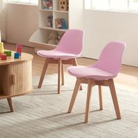 [en.casa] - Kinderzimmerstuhl Elvdal 2er Set gepolstert Rosa von [EN.CASA]