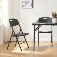 Klappstuhl Ljusnarsberg 2er Set Kunststoff Schwarz [en.casa] von [EN.CASA]