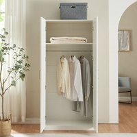 [en.casa] - Kleiderschrank Finning 176x80x52 cm 1 Fach Weiß von [EN.CASA]