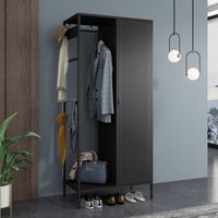 [en.casa] - Kleiderschrank Puumala 180x80x45 cm Metall Schwarz von [EN.CASA]