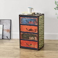 Kommode Geeste 66x40x30 cm mit 4 Schubladen Kunstleder Mehrfarbig en.casa von [EN.CASA]