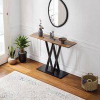 [en.casa] - Konsolentisch Seinshung 110x30x80 cm Schwarz/Walnussoptik von [EN.CASA]