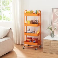[en.casa] - Küchenrollwagen Pyhäntä mit 4 Ebenen Orange von [EN.CASA]