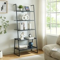 [en.casa] - Leiterregal Storfjord 184x80x40 cm Schwarz von [EN.CASA]