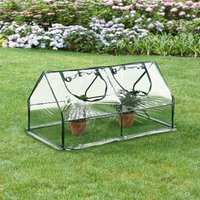 [en.casa] - Mini Gewächshaus Laubach 120x60x60cm Transparent pvc Folie von [EN.CASA]