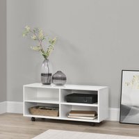 [en.casa] - Mobiles Lowboard Gränne 90x35x41cm Weiß von [EN.CASA]
