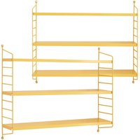[en.casa] - Modulares Wandregal Strängnäs 2er Set Gelb von [EN.CASA]
