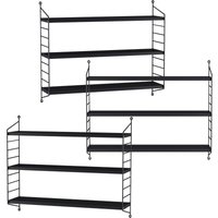 [en.casa] - Modulares Wandregal Strängnäs 3er Set Schwarz von [EN.CASA]