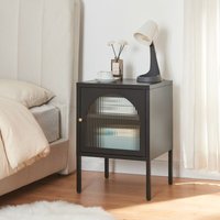 [en.casa] - Nachtschrank Karlskrona 60x42,5x40 cm Schwarz, matt von [EN.CASA]