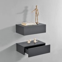 Wandregal Oslo 2er Set 46x30x15cm Dunkelgrau [en.casa] von [EN.CASA]