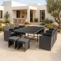 [en.casa] - Polyrattan Sitzgruppe Laredo xl Dunkelgrau von [EN.CASA]