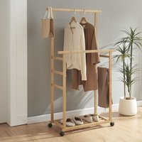 [en.casa] - Rollbarer Garderobenständer Ilmajok Bambus von [EN.CASA]