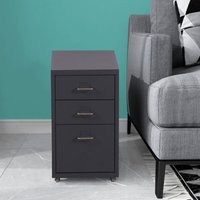 [en.casa] - Rollcontainer Kökar mit 3 Schubladen 48x28x41 cm Grau von [EN.CASA]