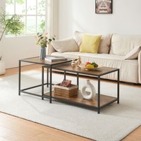 [en.casa] - Satztisch Kurghore 2-tlg. Schwarz/Eichenoptik, dunkel von [EN.CASA]