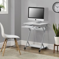 [en.casa] - Schreibtisch Gent 60x40x75 cm Weiß Rollbar en.casa von [EN.CASA]