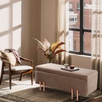 [en.casa] - Sitztruhe Dals Samt 100x40x42 cm Braun von [EN.CASA]